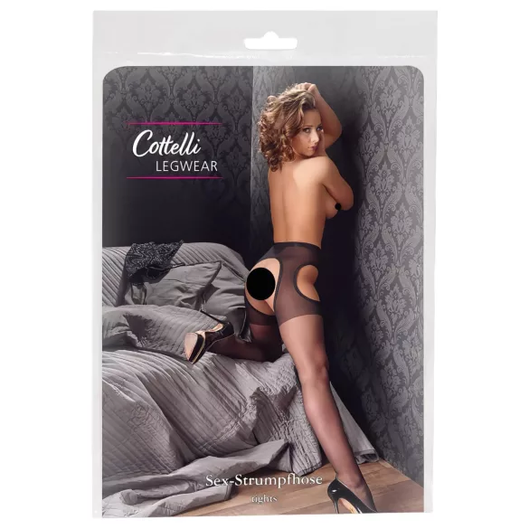 Cottelli - Medias eróticas - negras - L/XL