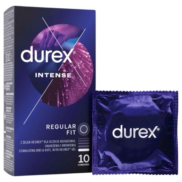 Durex Intense - Preservativos con texturas y puntos (10 uds.)