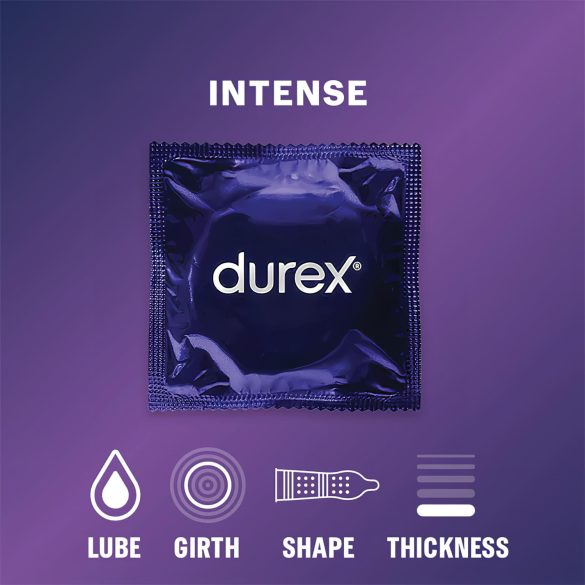 Durex Intense - preservativo texturizado con estrías y puntos - 10 unidades