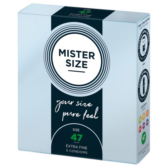 Preservativos Mister Size delgados - 47mm (3 uds)
