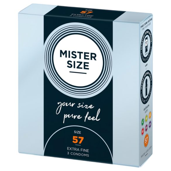 Mister Size condón delgado - 57mm (paquete de 3)