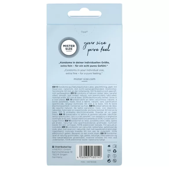 Mister Size - preservativo fino - 60 mm - 10 unidades