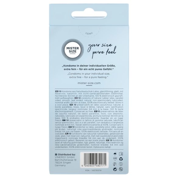 Mister Size condón delgado - 64mm (10ud)