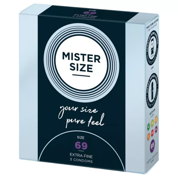 Mister Size - preservativo fino - 69mm - paquete de 3 unidades