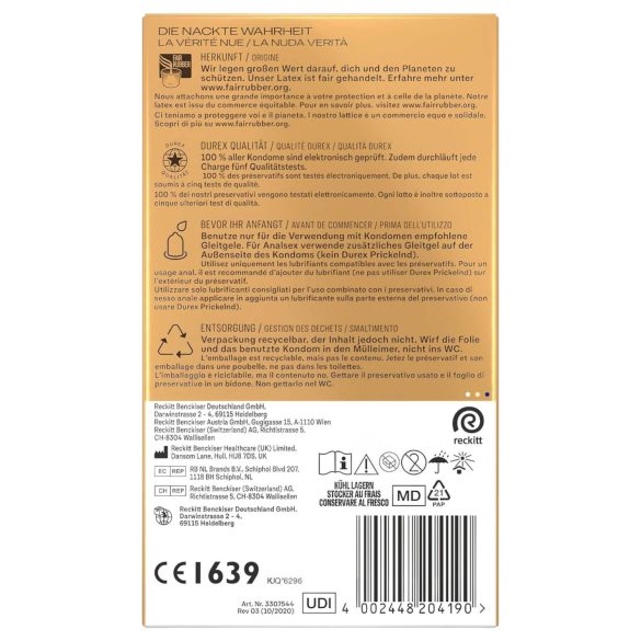Durex - preservativo XL - extra grande - 10 unidades