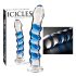 Icicles No. 5 - consolador espiral de vidrio (transparente-azul)