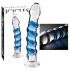 Icicles No. 5 - consolador de vidrio en espiral - transparente azul
