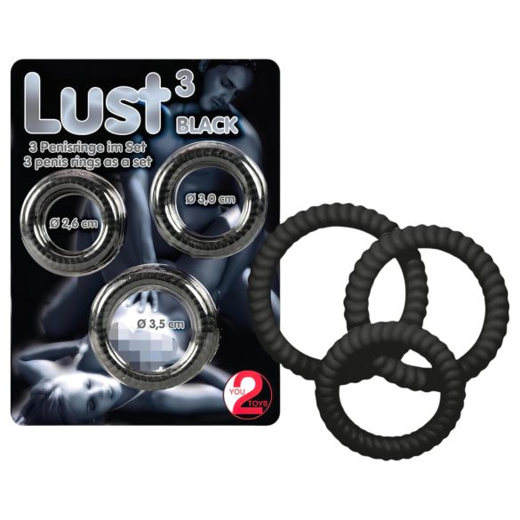 You2Toys - Trio de anillos de placer - negro