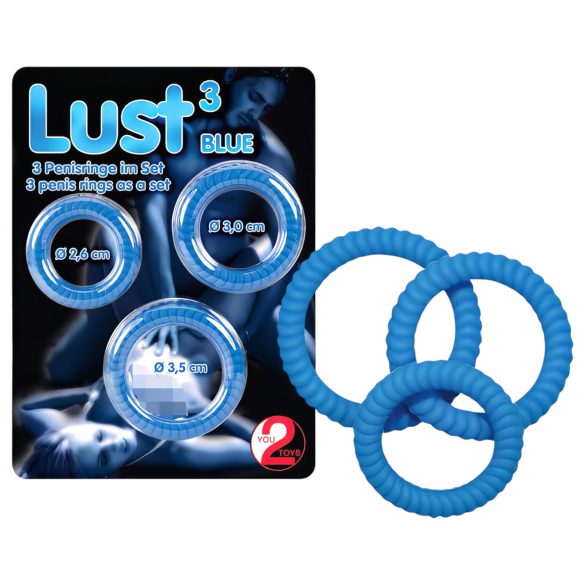 You2Toys - Trio de anillos para el placer - azul