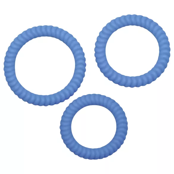 You2Toys - anillo para pene triple - silicona azul