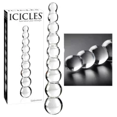   Icicles No. 2 - consolador de vidrio con esferas - transparente