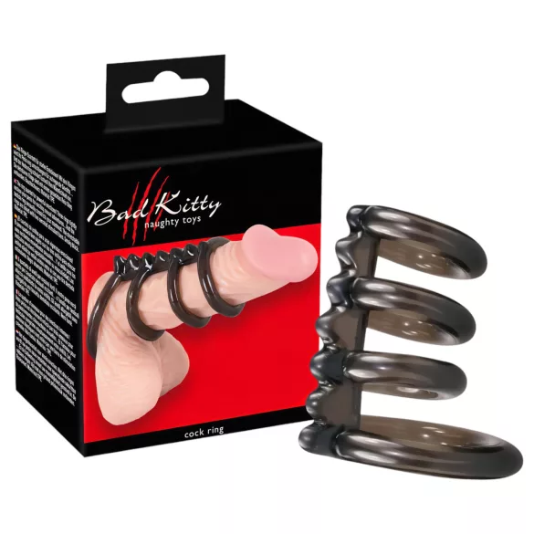 Bad Kitty - anillo para pene cuádruple con texturas