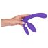 Dildo triple ajustable sin arnés (lila)