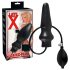 LÁTEX - plug anal hinchable grande (negro)