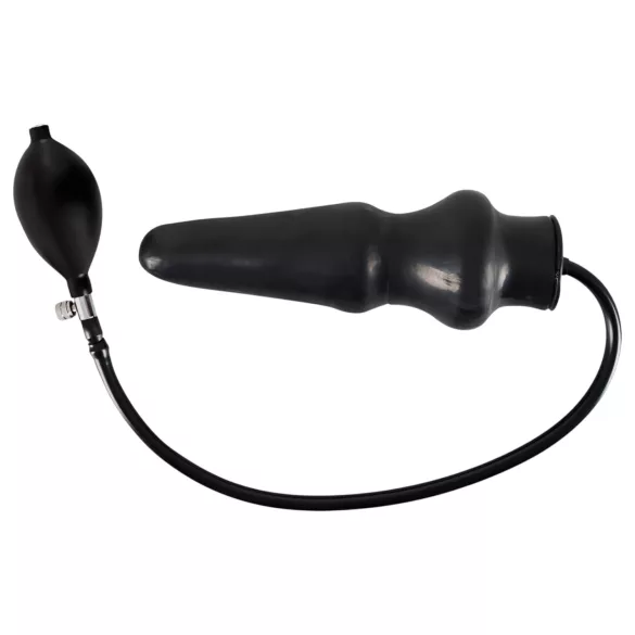Plug anal grande inflable de látex (negro)