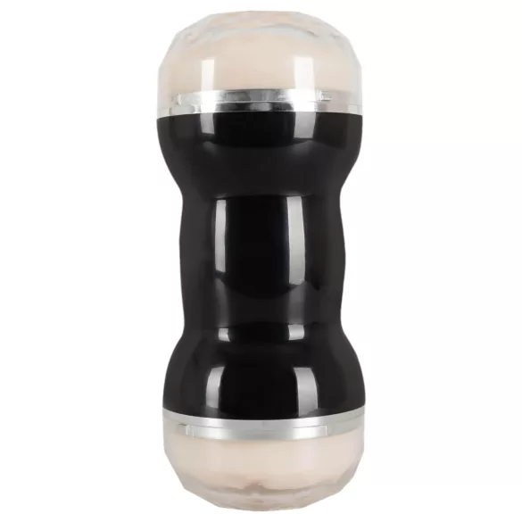You2Toys - masturbador doble vaginal y anal - silicona negra