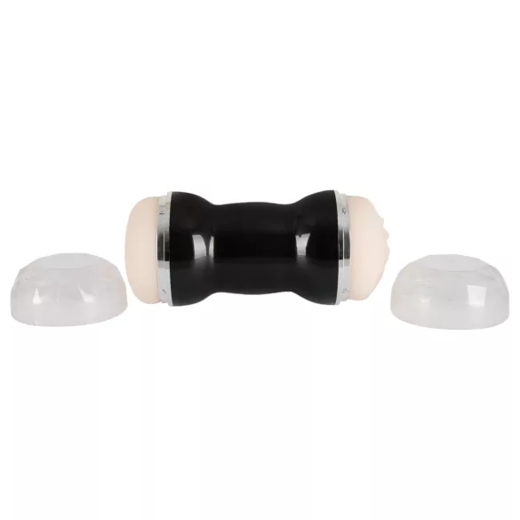 You2Toys - masturbador doble vaginal y anal - silicona negra