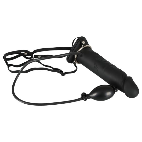 You2Toys - Arnés Inflable con Dildo Hueco de Silicona (Negro)