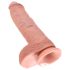 King Cock 10 Gran Consolador con Testículos (25 cm) - Natural