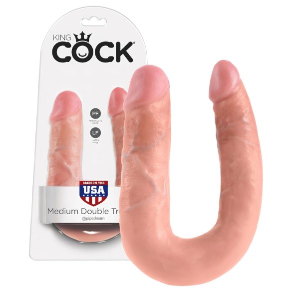Doble Consolador King Cock (mediano) - natural