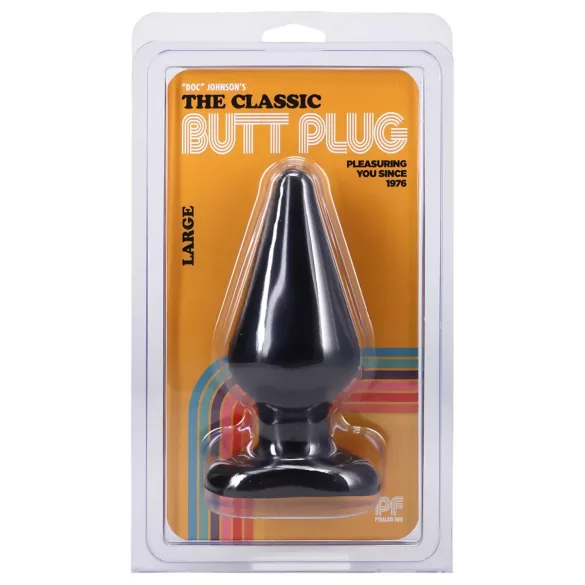 Plug anal negro Doc Johnson - clásico, grande - (14,5 cm)
