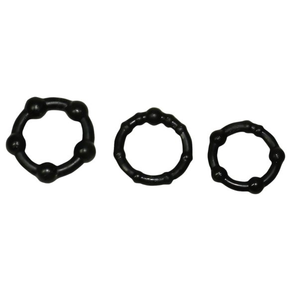You2Toys - set de anillos para pene - silicona negra (3 unidades)