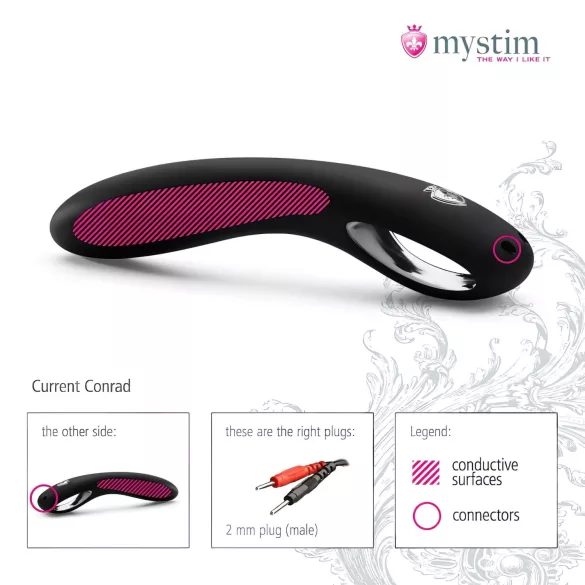 mystim Current Conrad - consolador electroestimulador - silicona