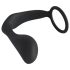 Black Velvet - plug anal con anillo peneano (negro)