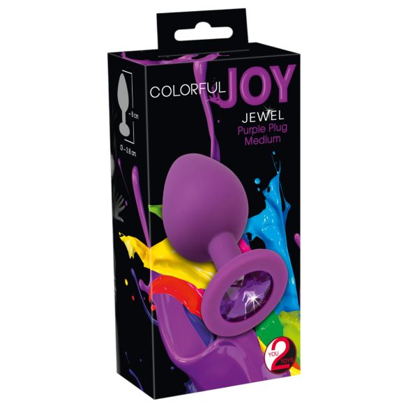 Colorful JOY - plug anal de silicona - tamaño mediano - lila