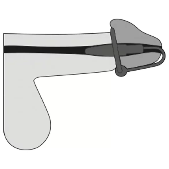 Plug uretral para pene - anillo de glande de silicona con dilatador cónico (lila‑plata)