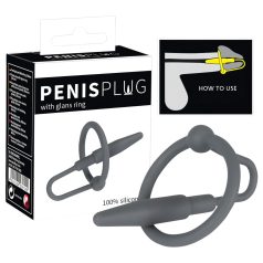 Plug de pene - anillo con dilatador cónico (gris) Plug de pene - anillo con dilatador cónico (gris)