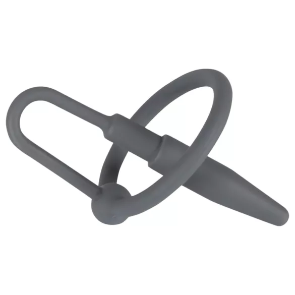 Penisplug - anillo para glande con dilatador cónico - silicona gris