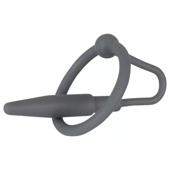 Penisplug - anillo para glande con dilatador cónico - silicona gris