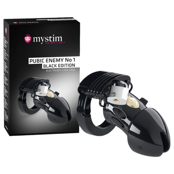 Mystim Edición Negra PUBIC ENEMY No 1 - jaula eléctrica para pene
