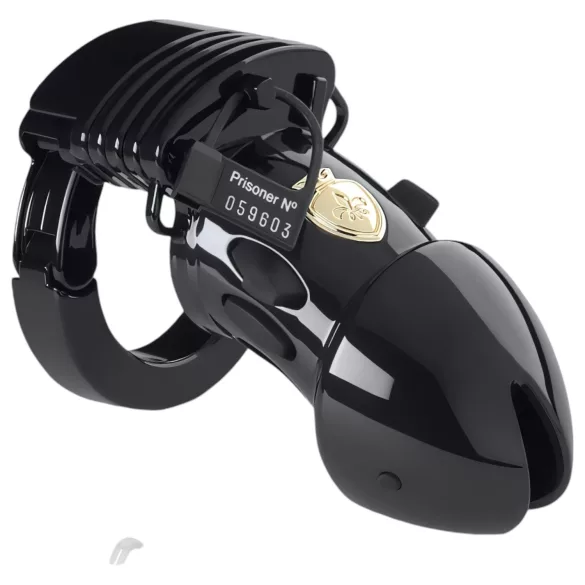 Mystim - Jaula para pene electro Black Edition Pubic Enemy No 1 - silicona negra