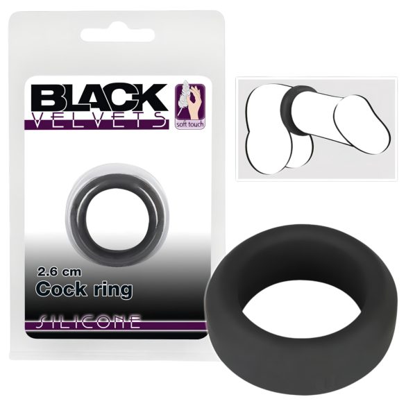 Black Velvet - Anillo grueso (2,6cm) - negro