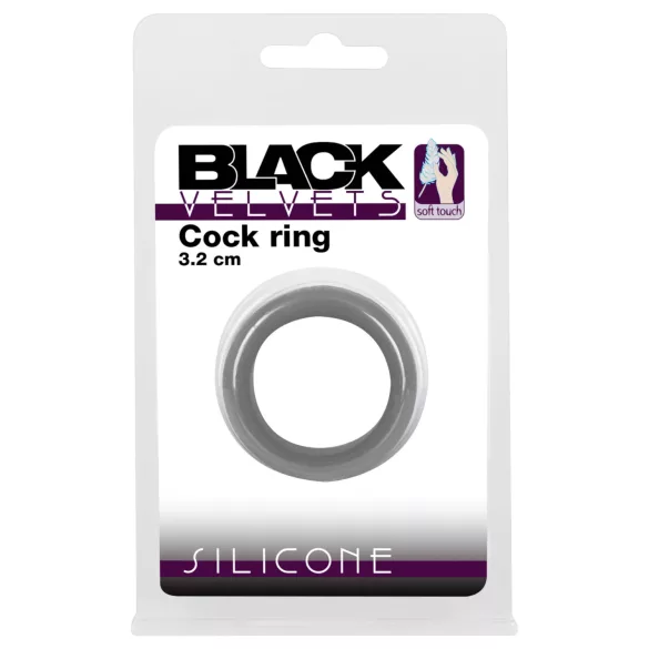Black Velvets - anillo para pene grueso - silicona negra 3,2 cm