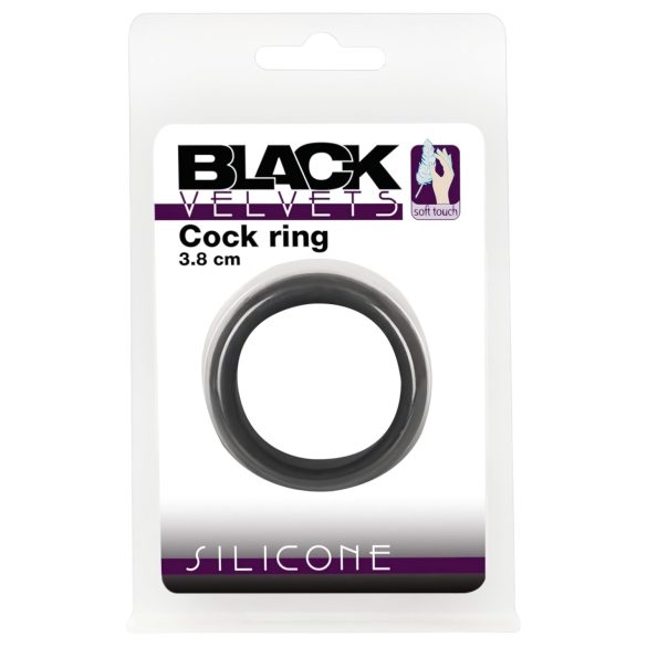 Black Velvets - anillo para pene grueso - silicona negra - 3,8 cm