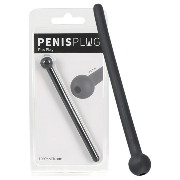 Dilator Piss Play - dilatador uretral hueco de silicona (negro)