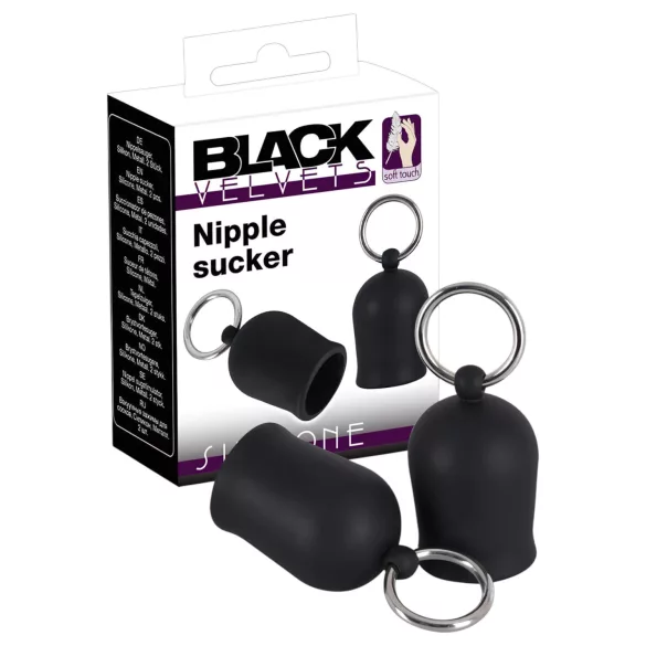 Black Velvets - succionador de pezones con anillo metálico (negro)
