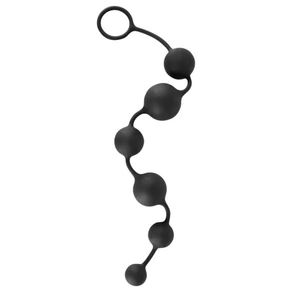Black Velvets - dildo anal con 6 perlas (negro)
