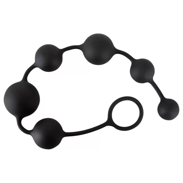 Black Velvets - dildo anal con 6 perlas (negro)