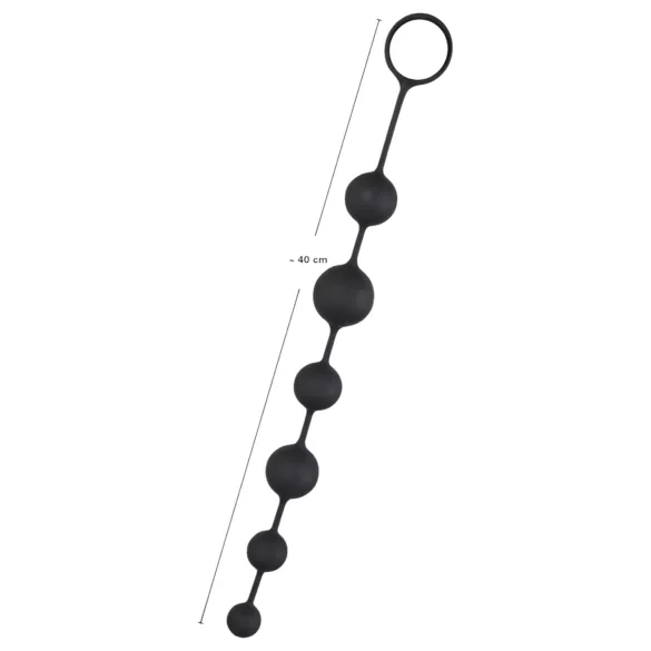 Black Velvets - dildo anal con 6 perlas (negro)