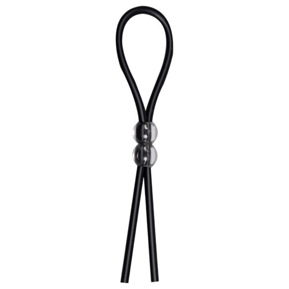 Anillo pene ajustable con cuentas (negro)