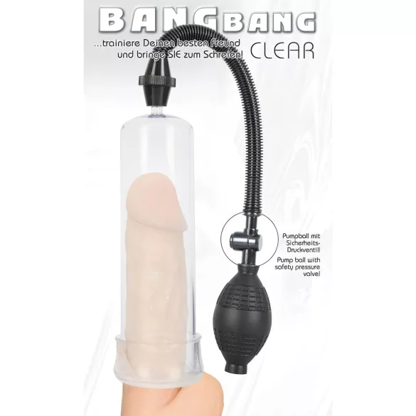 Bang Bang - bomba de vacío para pene - transparente