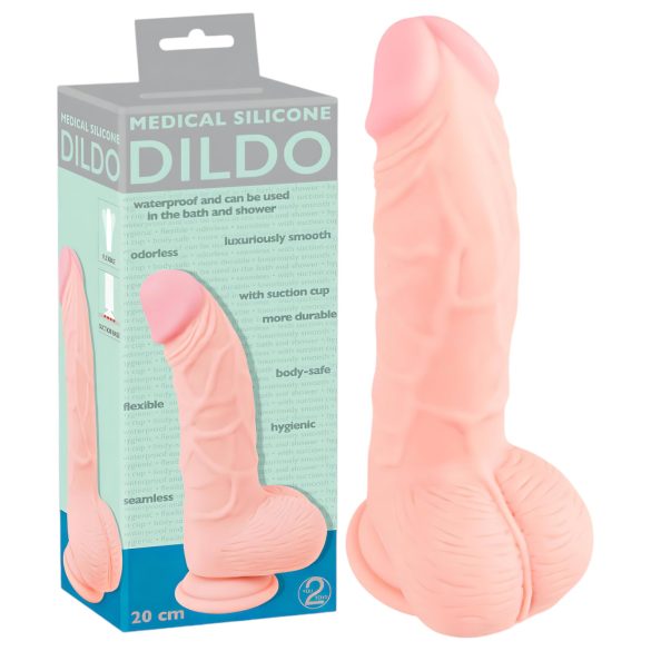 Medical - dildo de silicona médica (20cm) - natural