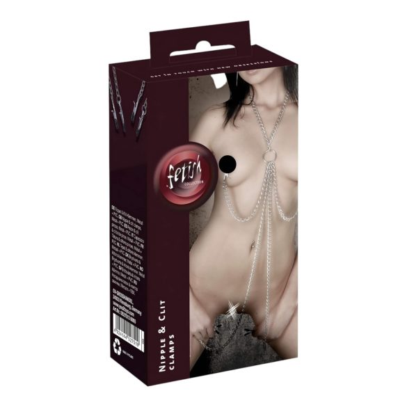 Cadena sensual con pinzas, para ella