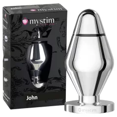 mystim Little John - plug anal eléctrico - grande - plata