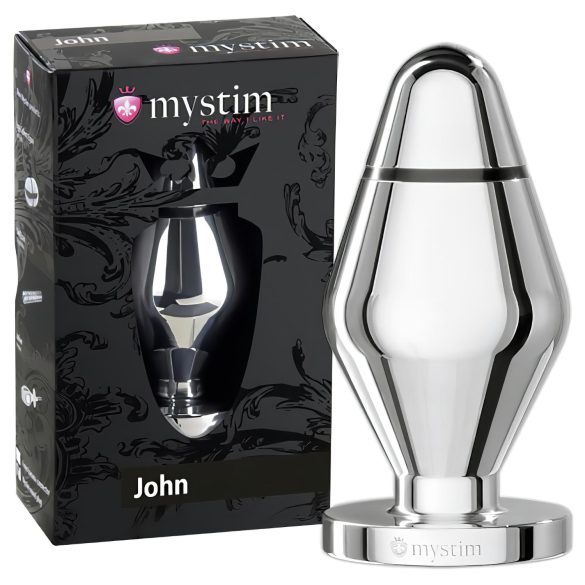 Mystim Little John - enchufe anal eléctrico - plata (grande)