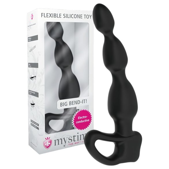 mystim Big Bend-it! - Dildo anal electro con bolas (negro)
